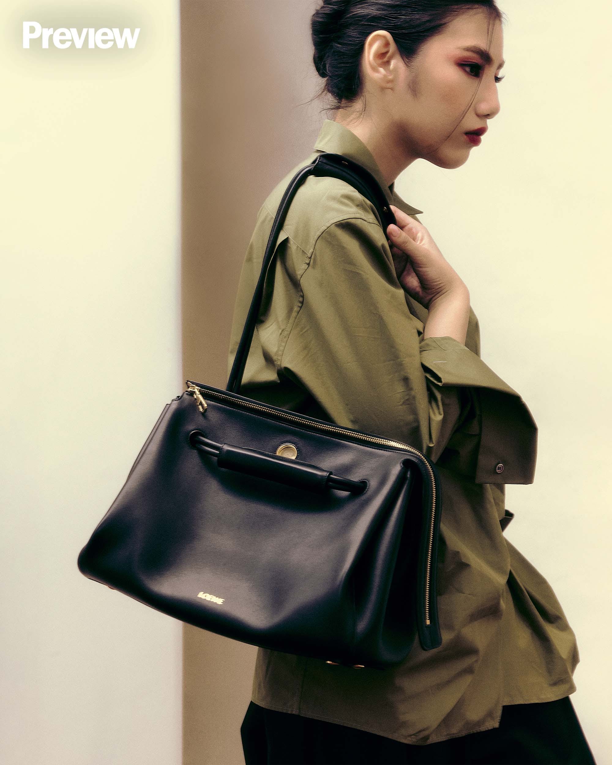 ON FRANCHESKA: Madrid bag - black, LOEWE, Greenbelt 4.